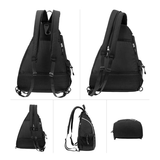 Pickleball Backpack Adjustable Sling Bag With Fence Hook And Large Capacity - Black V1308-DSZKI-478-1