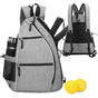 Pickleball Backpack Adjustable Sling Bag With Fence Hook And Large Capacity - Gray V1308-DSZKI-478-2
