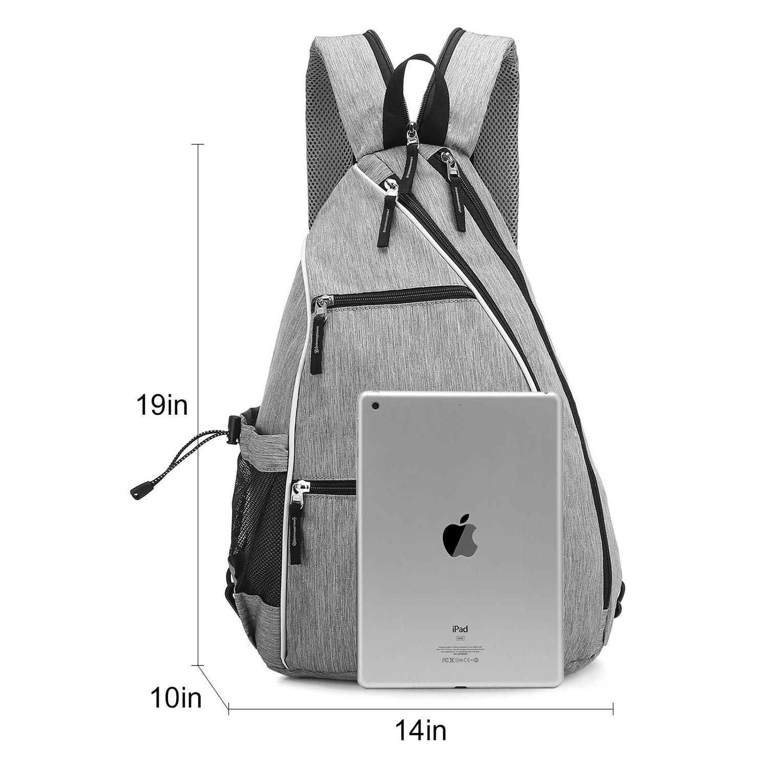Pickleball Backpack Adjustable Sling Bag With Fence Hook And Large Capacity - Gray V1308-DSZKI-478-2