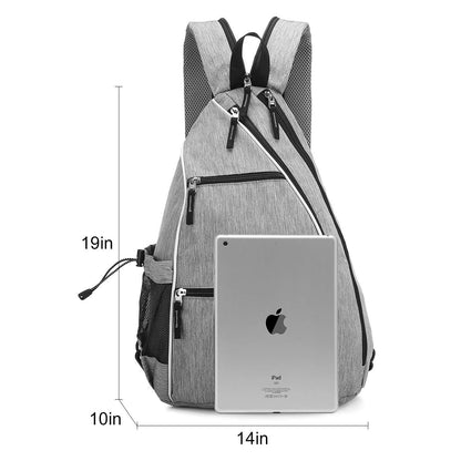 Pickleball Backpack Adjustable Sling Bag With Fence Hook And Large Capacity - Gray V1308-DSZKI-478-2