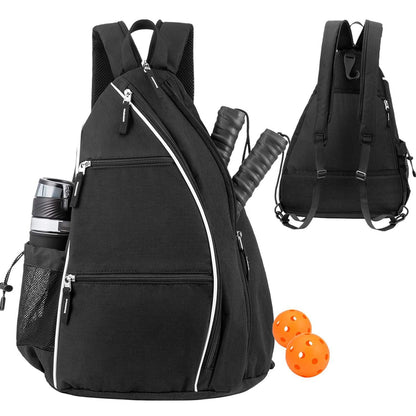 Pickleball Backpack Adjustable Sling Bag With Fence Hook And Large Capacity - Gray V1308-DSZKI-478-2