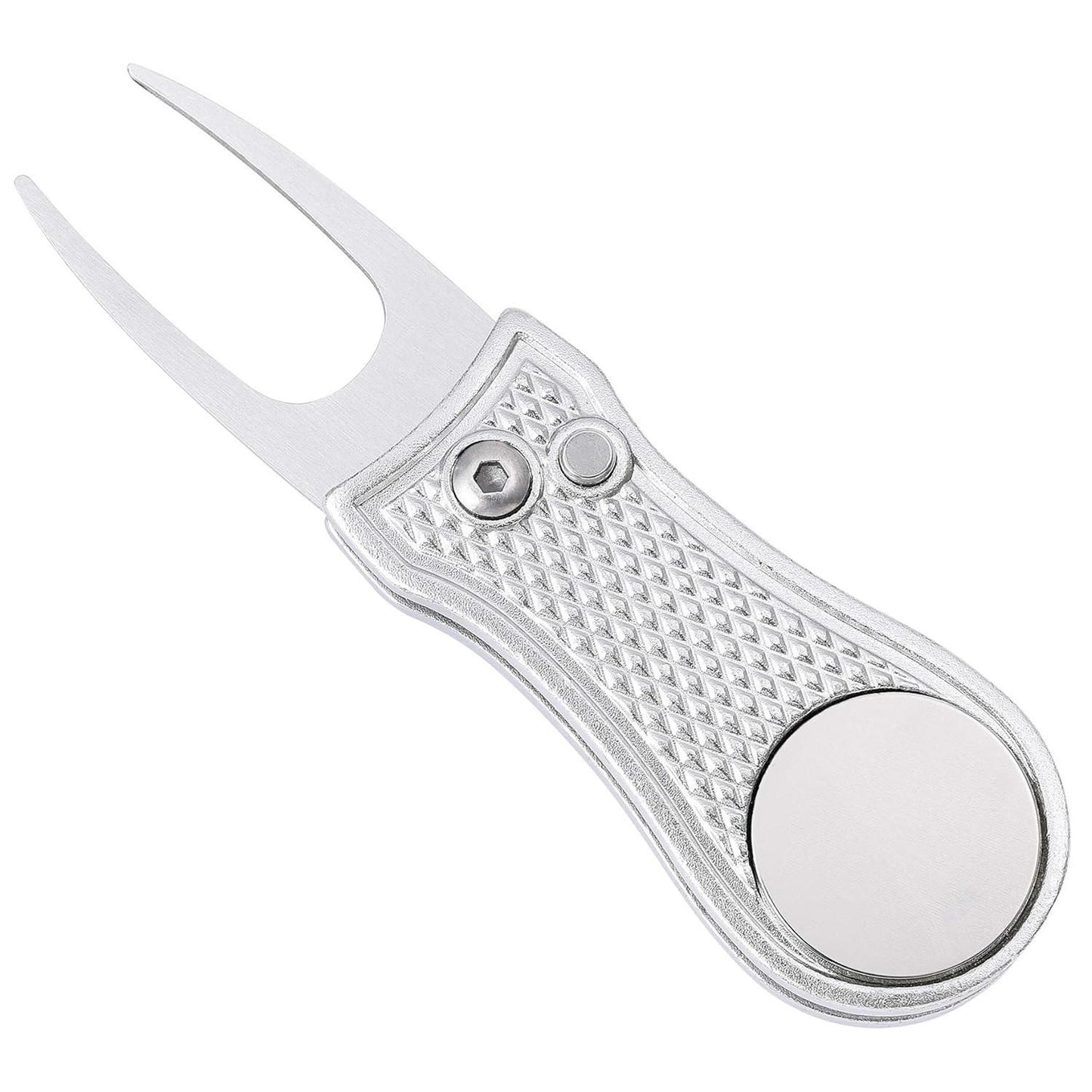 Stainless Steel Golf Green Fork Turf Repair Tool for Lawn Care and Divot Maintenance - Silver V1308-DSZKI-479-10