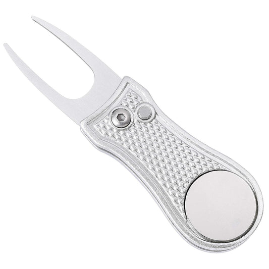 Stainless Steel Golf Green Fork Turf Repair Tool for Lawn Care and Divot Maintenance - Silver V1308-DSZKI-479-10
