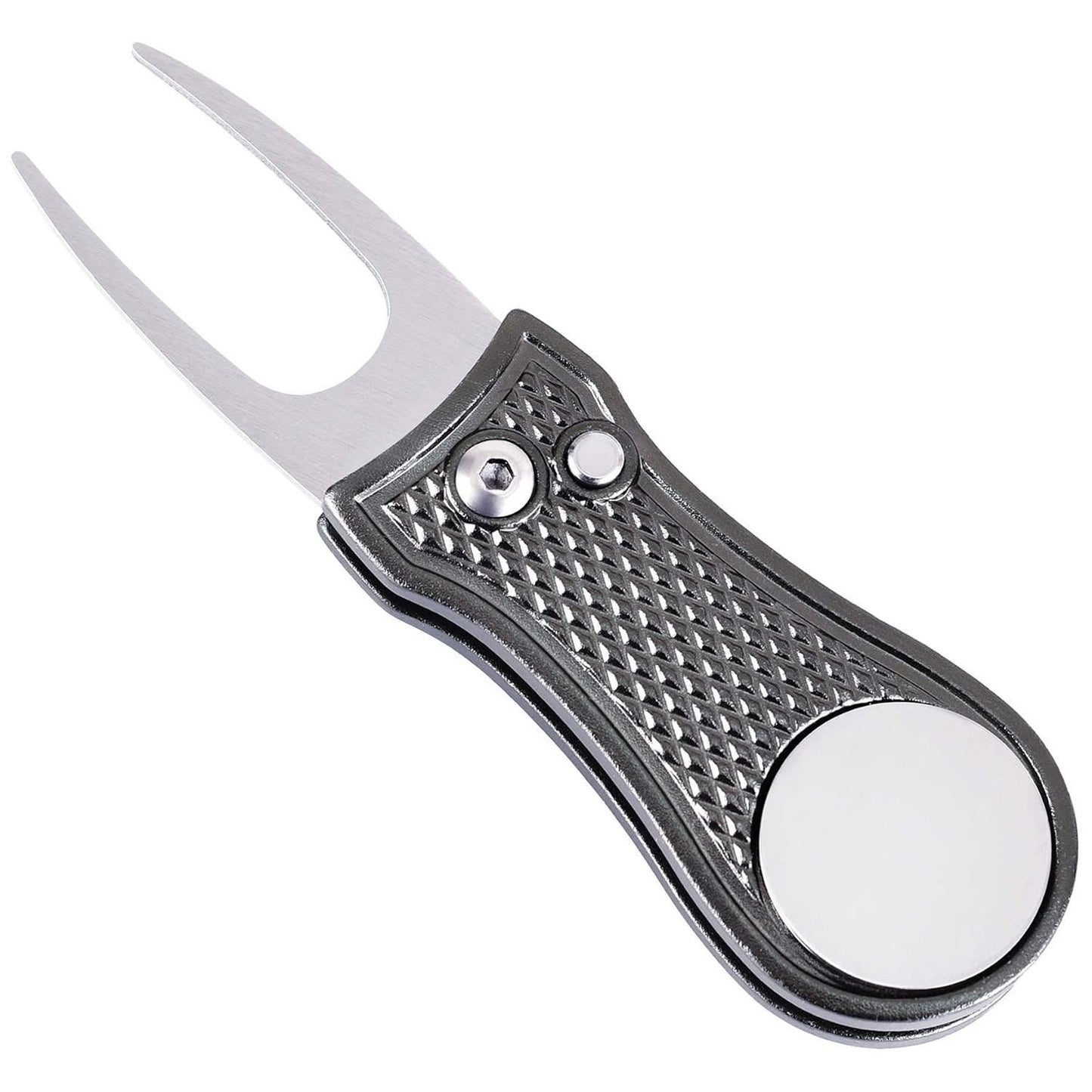 Stainless Steel Golf Green Fork Turf Repair Tool for Lawn Care and Divot Maintenance - Gray V1308-DSZKI-479-4