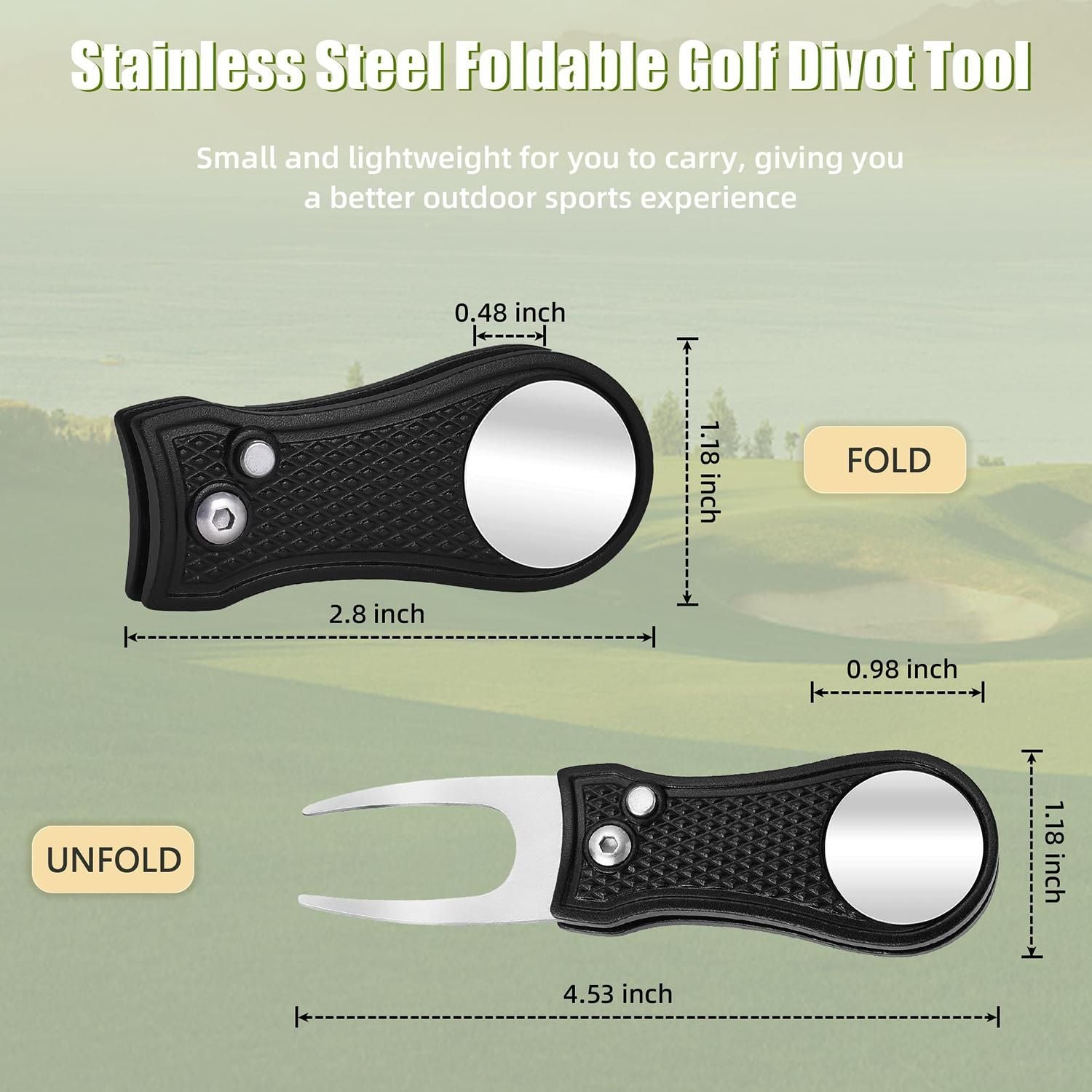 Stainless Steel Golf Green Fork Turf Repair Tool for Lawn Care and Divot Maintenance - Gray V1308-DSZKI-479-4