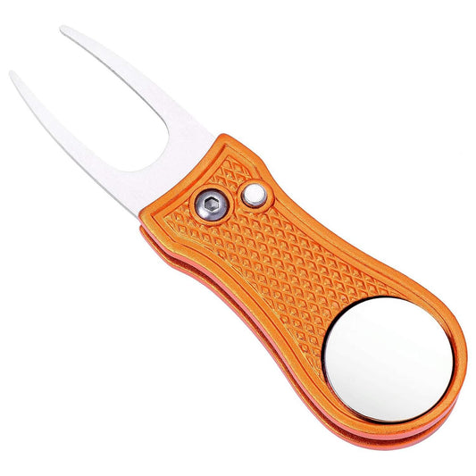 Stainless Steel Golf Green Fork Turf Repair Tool for Lawn Care and Divot Maintenance - Orange V1308-DSZKI-479-7