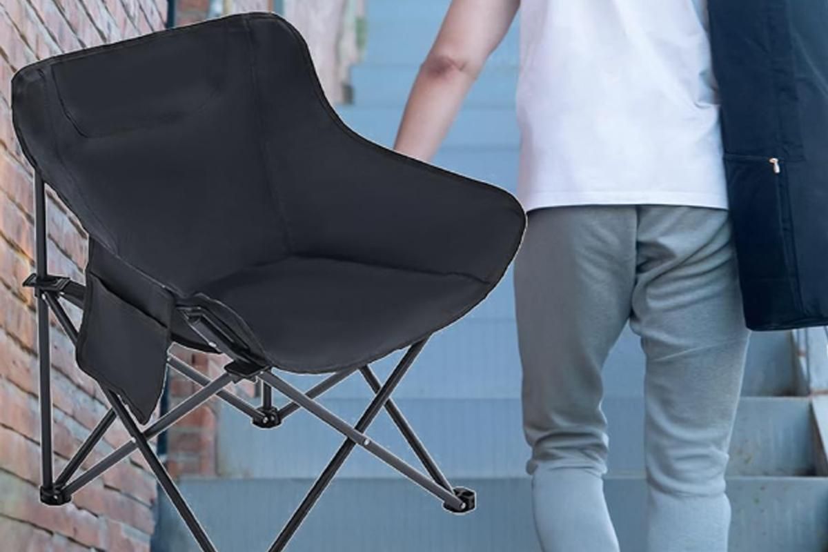 Compact Folding Chair Portable Camping Chair for Outdoor Activities - Black V1308-DSZKI-48-2