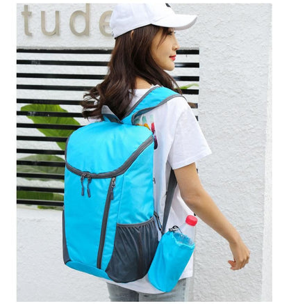 Sports Backpack Foldable Water Resistant Lightweight Bag for Camping Hiking Travel-Blue V1308-DSZKI-484-1