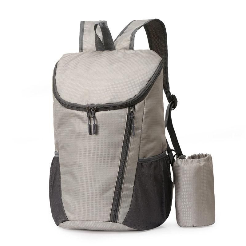 Sports Backpack Foldable Water Resistant Lightweight Bag for Camping Hiking Travel-Grey V1308-DSZKI-484-6