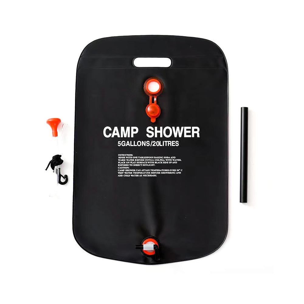 20L Solar Shower Bag Portable Outdoor Camping Water Storage Bag for Hiking Camping Bathing-Black V1308-DSZKI-488