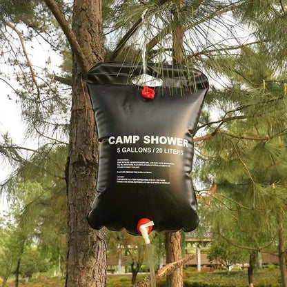 20L Solar Shower Bag Portable Outdoor Camping Water Storage Bag for Hiking Camping Bathing-Black V1308-DSZKI-488