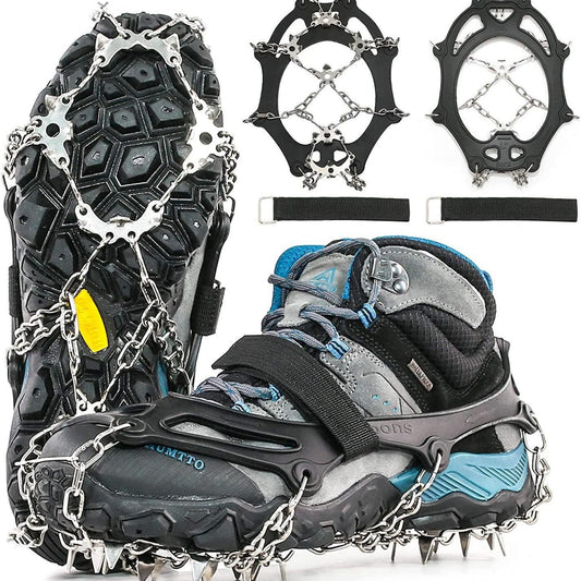 24 Spikes Crampons for Shoes, Anti Slip Ice Cleats for Shoes and Boots, Traction Ice Snow Grip with Stainless V1308-DSZKI-489-3