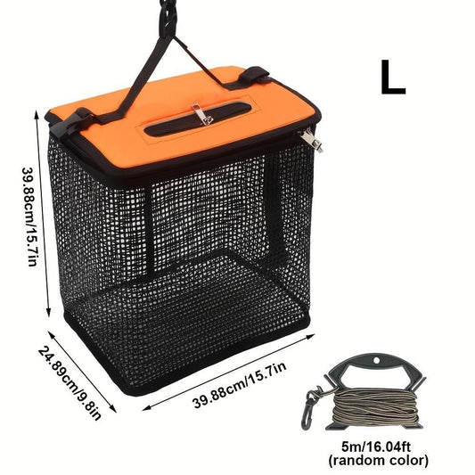 Floating Fish Keeper Net Bag Portable Quick Dry Mesh Storage for Sea and Rock Fishing-Orange L V1308-DSZKI-490-2
