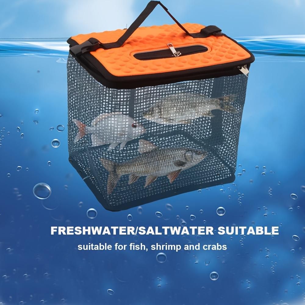 Floating Fish Keeper Net Bag Portable Quick Dry Mesh Storage for Sea and Rock Fishing-Orange L V1308-DSZKI-490-2