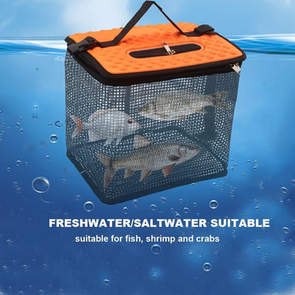Floating Fish Keeper Net Bag Portable Quick Dry Mesh Storage for Sea and Rock Fishing-Orange L V1308-DSZKI-490-2