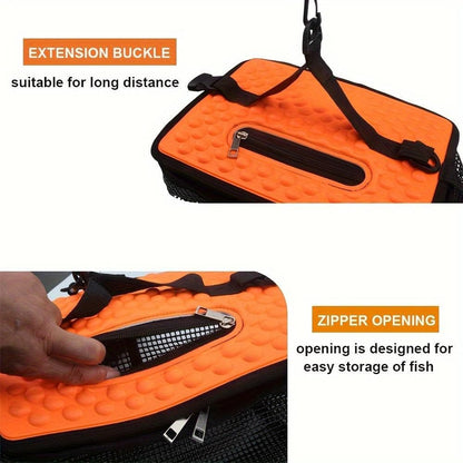 Floating Fish Keeper Net Bag Portable Quick Dry Mesh Storage for Sea and Rock Fishing-Orange L V1308-DSZKI-490-2