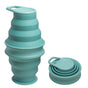 Foldable Water Cup Travel Silicone Sports Bottle Portable Collapsible Card Style Mug Gift - Light Green V1308-DSZKI-492-2
