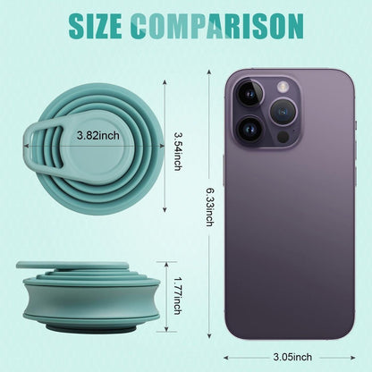 Foldable Water Cup Travel Silicone Sports Bottle Portable Collapsible Card Style Mug Gift - Light Green V1308-DSZKI-492-2