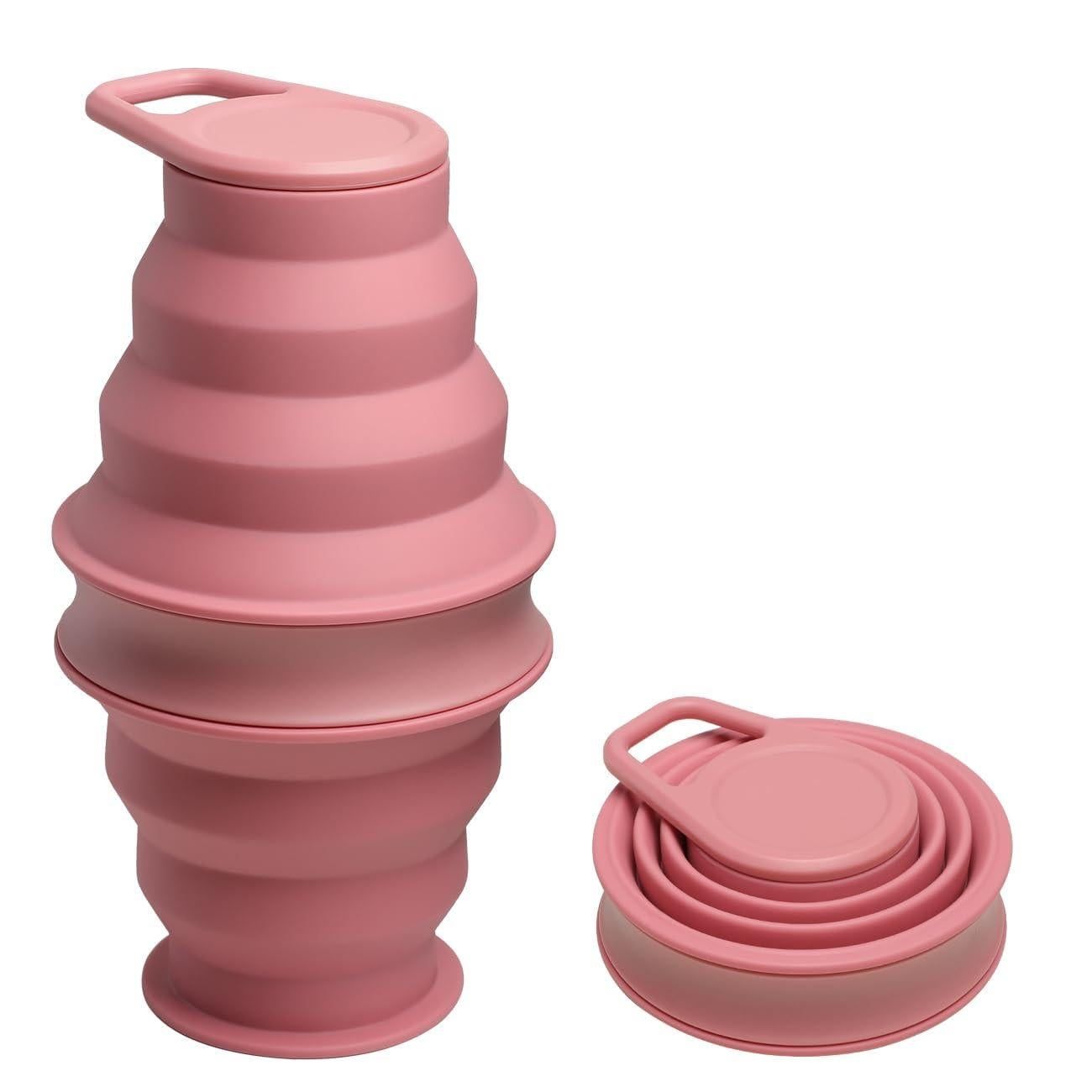 Foldable Water Cup Travel Silicone Sports Bottle Portable Collapsible Card Style Mug Gift - Light Green V1308-DSZKI-492-2
