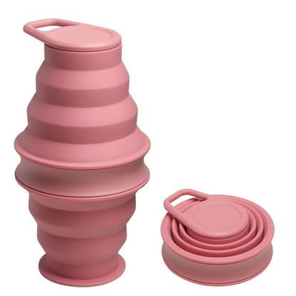 Foldable Water Cup Travel Silicone Sports Bottle Portable Collapsible Card Style Mug Gift - Light Green V1308-DSZKI-492-2