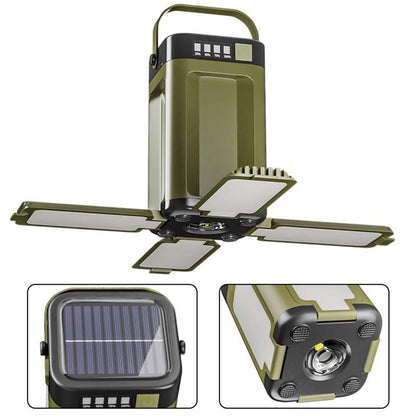 LED Camping Lantern with Solar Panel Type C Charging and Expandable Panels V1308-DSZKI-496