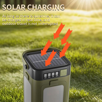 LED Camping Lantern with Solar Panel Type C Charging and Expandable Panels V1308-DSZKI-496