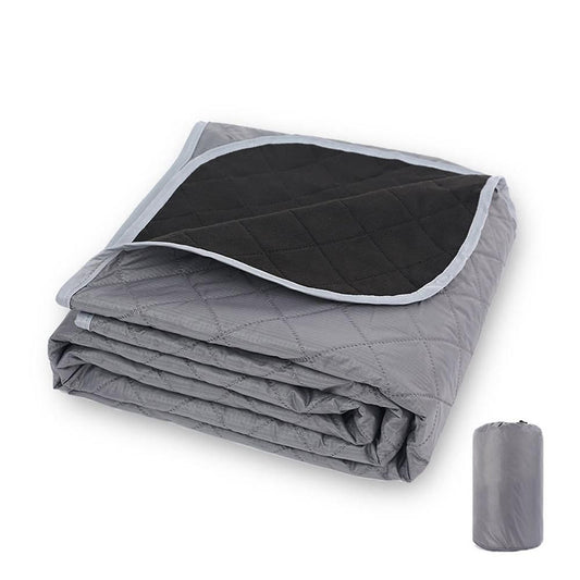 Outdoor Fleece Polyester Camping Blanket Waterproof Thick Portable Picnic Mat Machine Washable-gray V1308-DSZKI-497-1