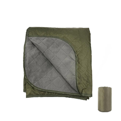 Outdoor Fleece Polyester Camping Blanket Waterproof Thick Portable Picnic Mat Machine Washable-army green V1308-DSZKI-497-2