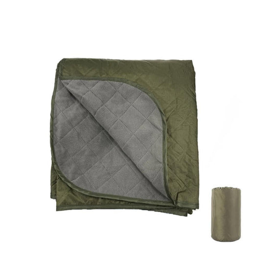 Outdoor Fleece Polyester Camping Blanket Waterproof Thick Portable Picnic Mat Machine Washable-army green V1308-DSZKI-497-2
