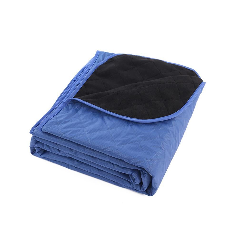 Outdoor Fleece Polyester Camping Blanket Waterproof Thick Portable Picnic Mat Machine Washable-Black V1308-DSZKI-497-5