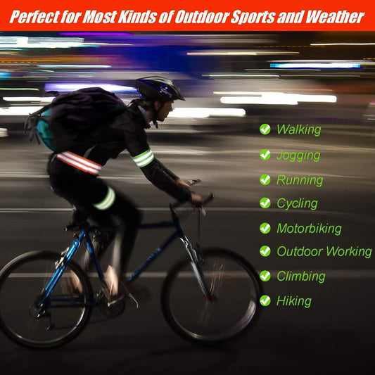 16 PCS Reflective Bands Reflector Bands for Wrist, Arm, Ankle, Leg,Reflector Tape Straps for Night Walking, V1308-DSZKI-504-1