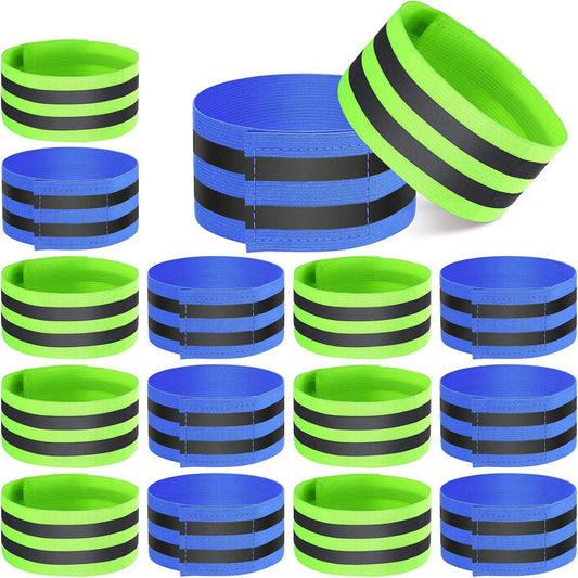 16 PCS Reflective Bands Reflector Bands for Wrist, Arm, Ankle, Leg,Reflector Tape Straps for Night Walking, V1308-DSZKI-504-3