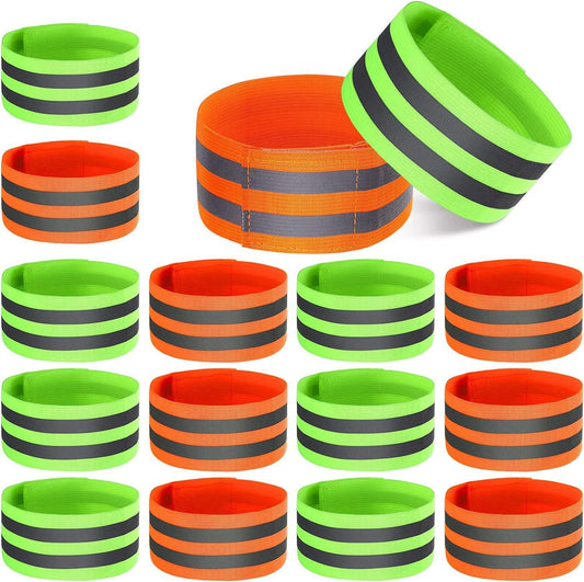 16 PCS Reflective Bands Reflector Bands for Wrist, Arm, Ankle, Leg,Reflector Tape Straps for Night Walking, V1308-DSZKI-504-4
