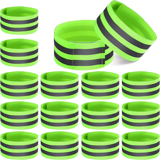 16 PCS Reflective Bands Reflector Bands for Wrist, Arm, Ankle, Leg,Reflector Tape Straps for Night Walking, V1308-DSZKI-504-5