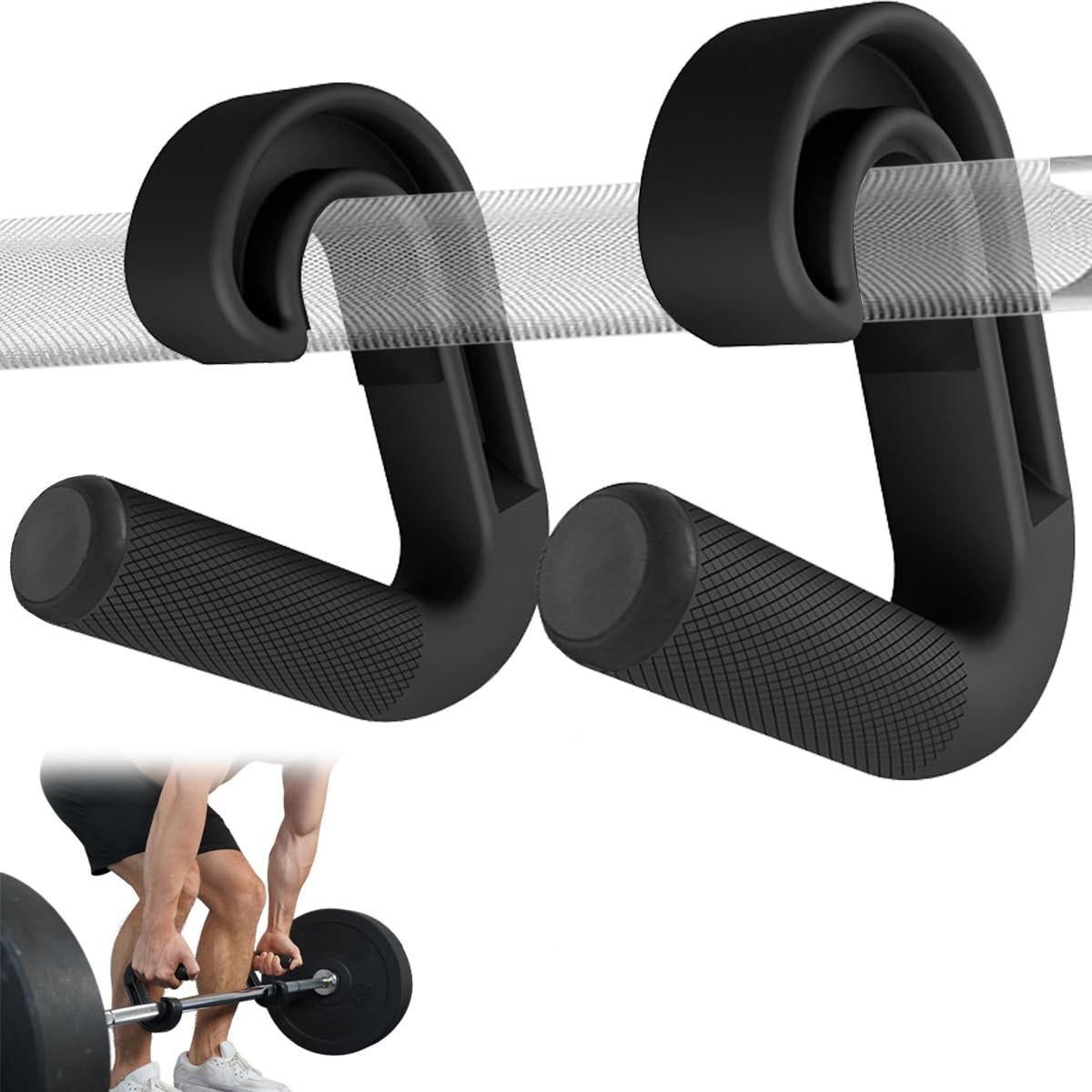 1 Pair Neutral Grip Pull Up Handles Ergonomic 45 90 Degree Barbell Grips Black V1308-DSZKI-505
