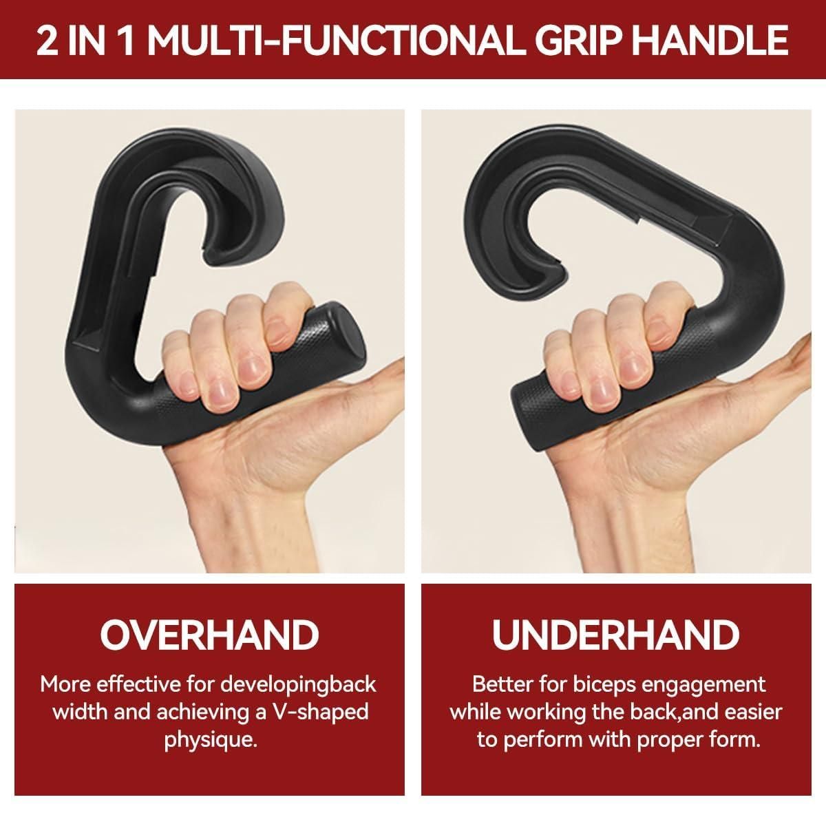 1 Pair Neutral Grip Pull Up Handles Ergonomic 45 90 Degree Barbell Grips Black V1308-DSZKI-505
