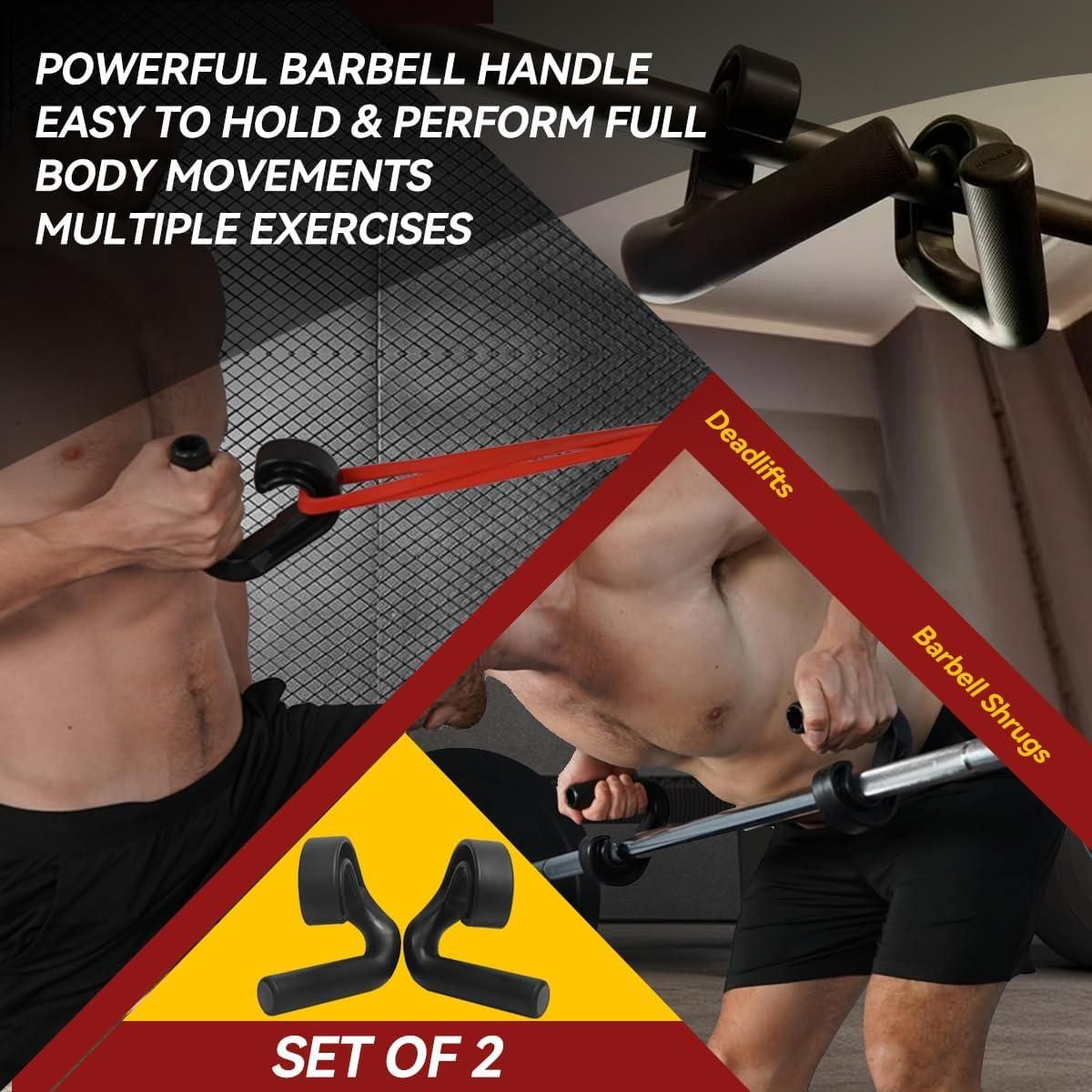 1 Pair Neutral Grip Pull Up Handles Ergonomic 45 90 Degree Barbell Grips Black V1308-DSZKI-505