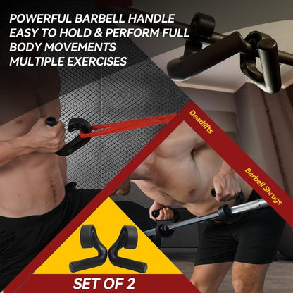 1 Pair Neutral Grip Pull Up Handles Ergonomic 45 90 Degree Barbell Grips Black V1308-DSZKI-505