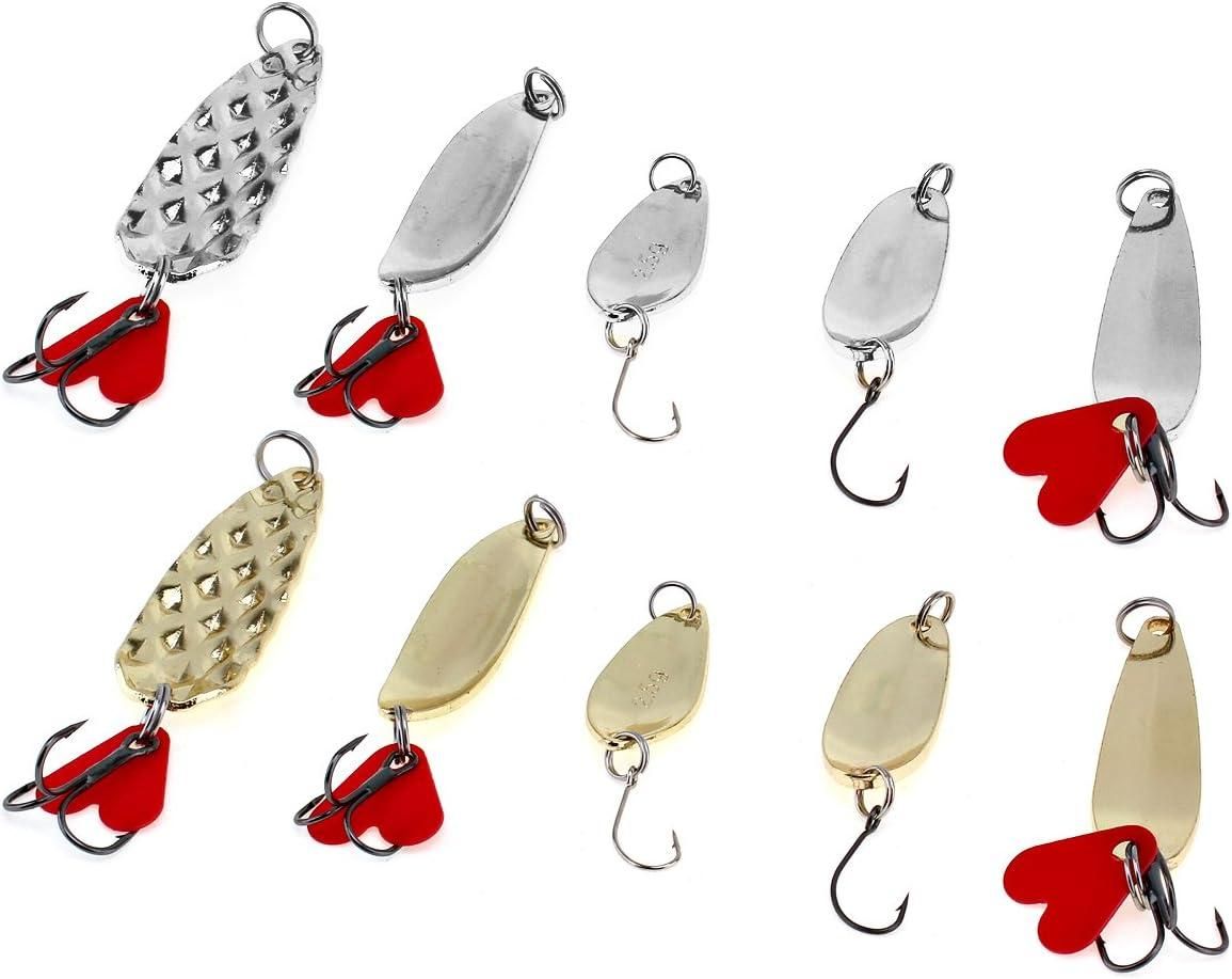10 Pcs Metal Spoon Shaped Fishing Lure Set for Trout, Bass V1308-DSZKI-506