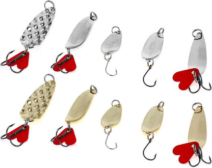 10 Pcs Metal Spoon Shaped Fishing Lure Set for Trout, Bass V1308-DSZKI-506