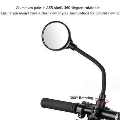 2 Pack 360 degrees Rotating Wide Angle Rearview Mirror for Mobility Scooters and Wheelchairs (Black) V1308-DSZKI-508