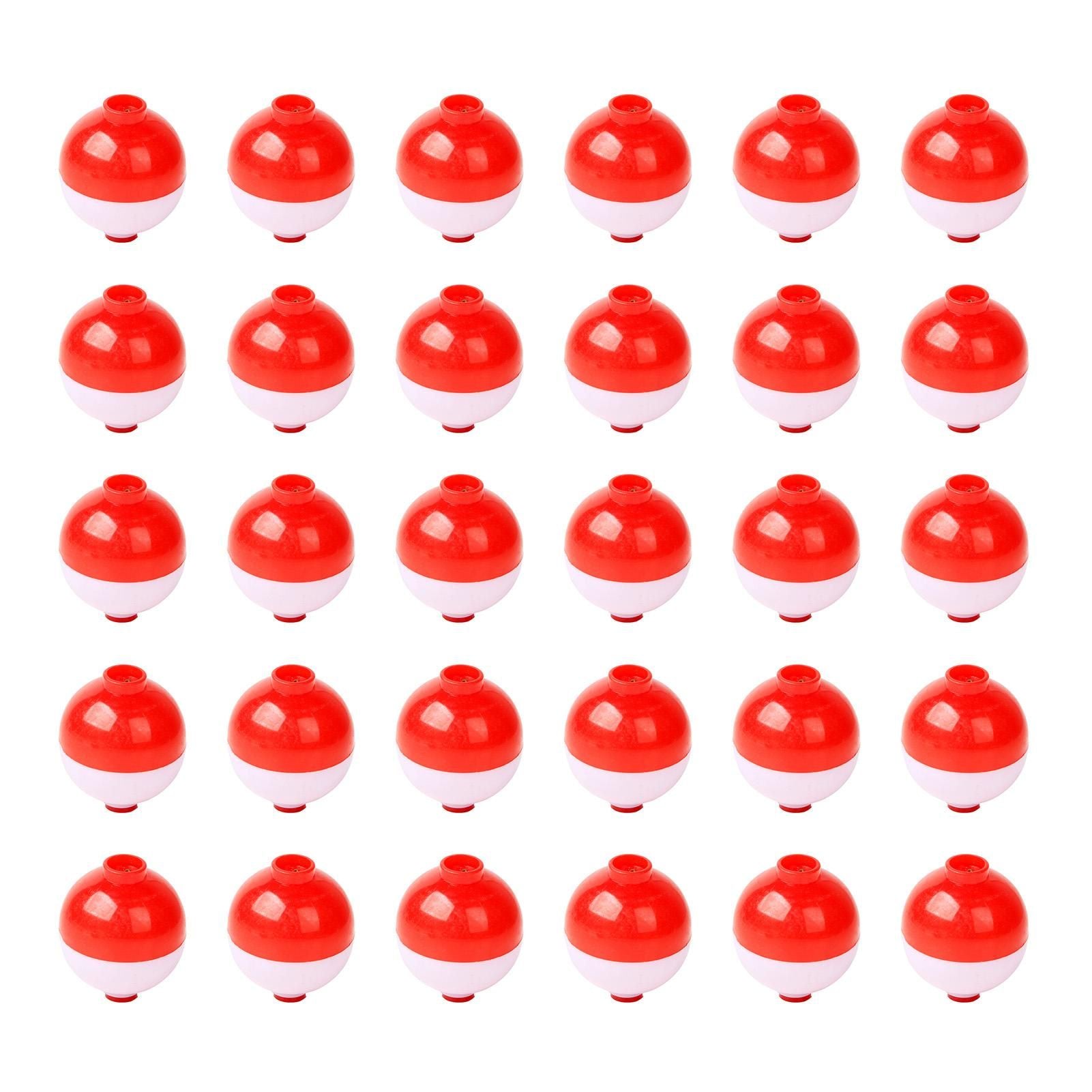 30 Pcs 1.25 Inch Red White Ball Floats Fishing Bobbers V1308-DSZKI-511