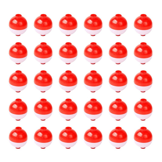 30 Pcs 1.25 Inch Red White Ball Floats Fishing Bobbers V1308-DSZKI-511