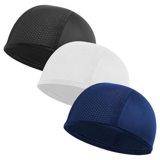 3-Piece Summer Breathable Cycling Head Cover - Sports Sweat-Absorbing Hat for Motorcycle (Inner Liner) V1308-DSZKI-512