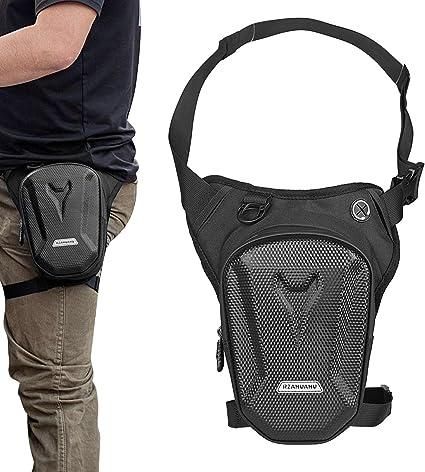 Motorcycle Leg Bag Mens Motorcycle Waist Bag with Hard Shell Multifunctional Thigh Bag for Outdoor Travel V1308-DSZKI-518