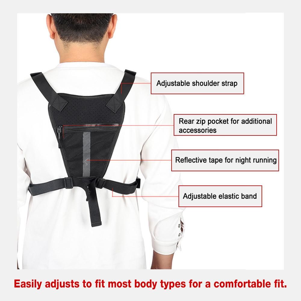 Running Chest Bag Reflective (Black) V1308-DSZKI-522
