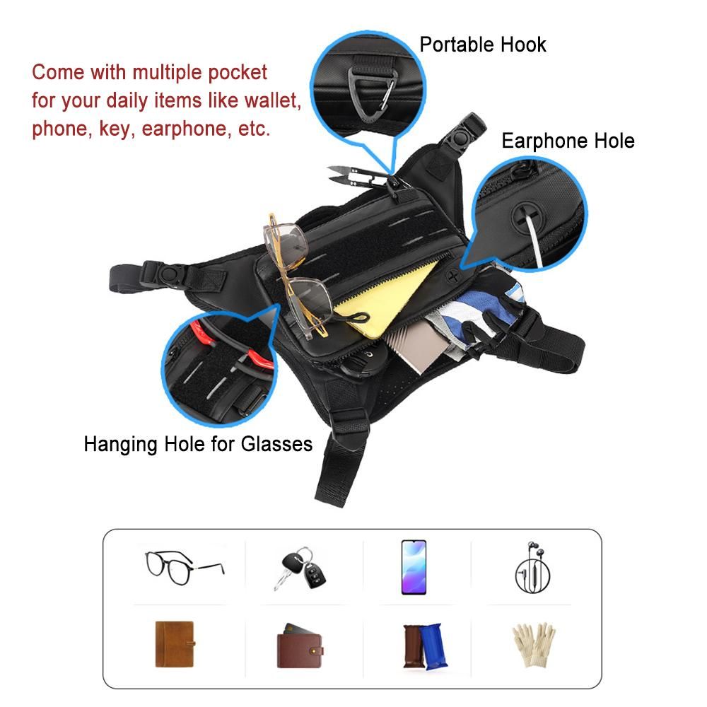 Running Chest Bag Reflective (Black) V1308-DSZKI-522