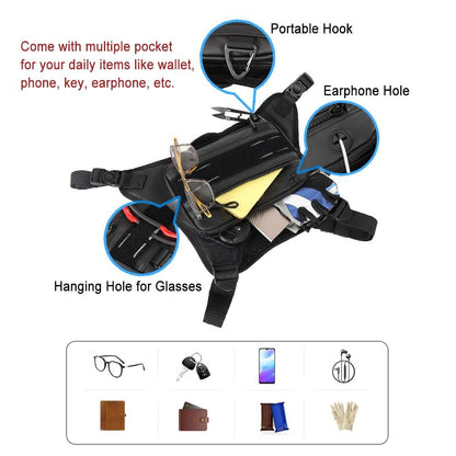 Running Chest Bag Reflective (Black) V1308-DSZKI-522