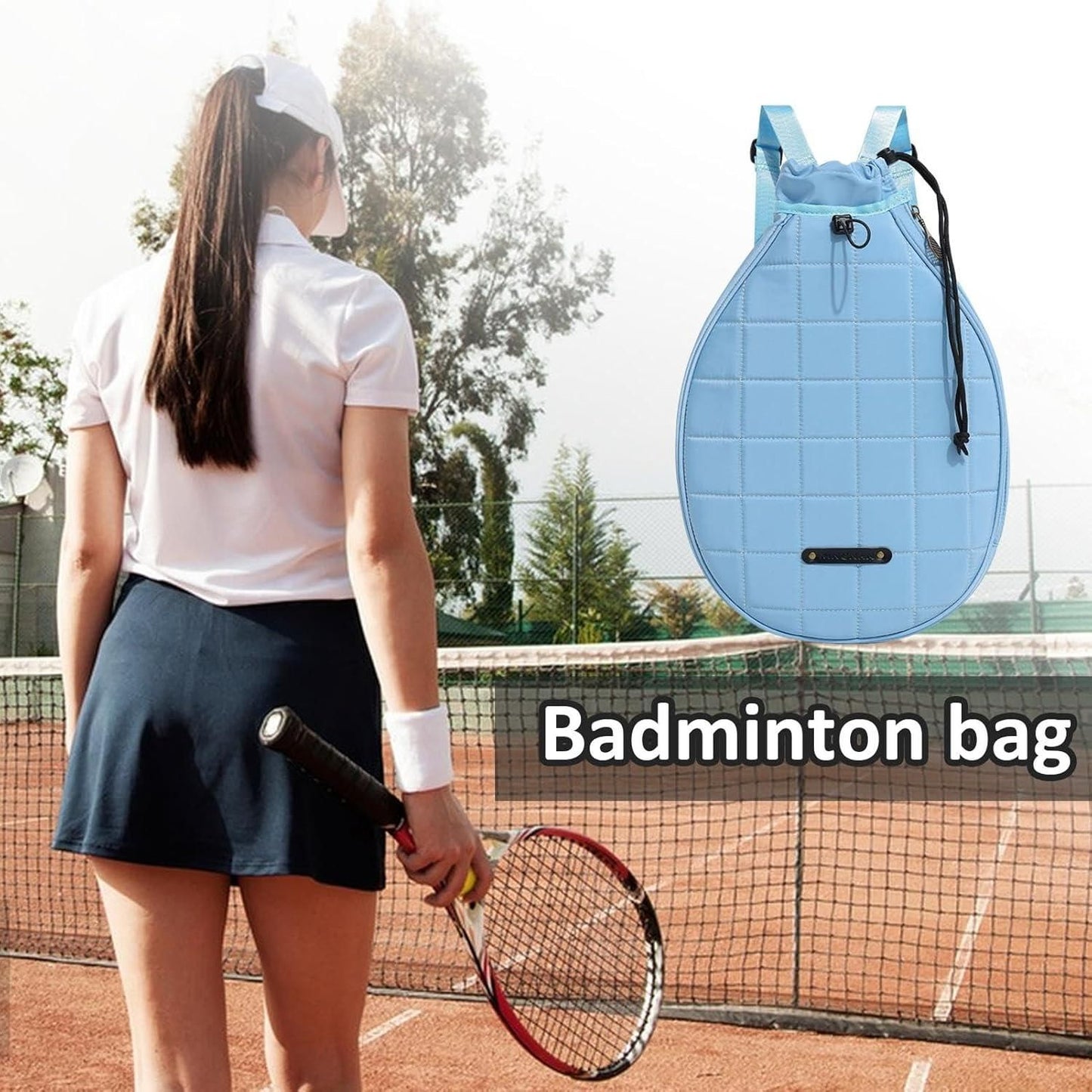 Tennis Racket Backpack Single Shoulder Badminton Bag Multi-Functional Paddle and Ball Bag V1308-DSZKI-524