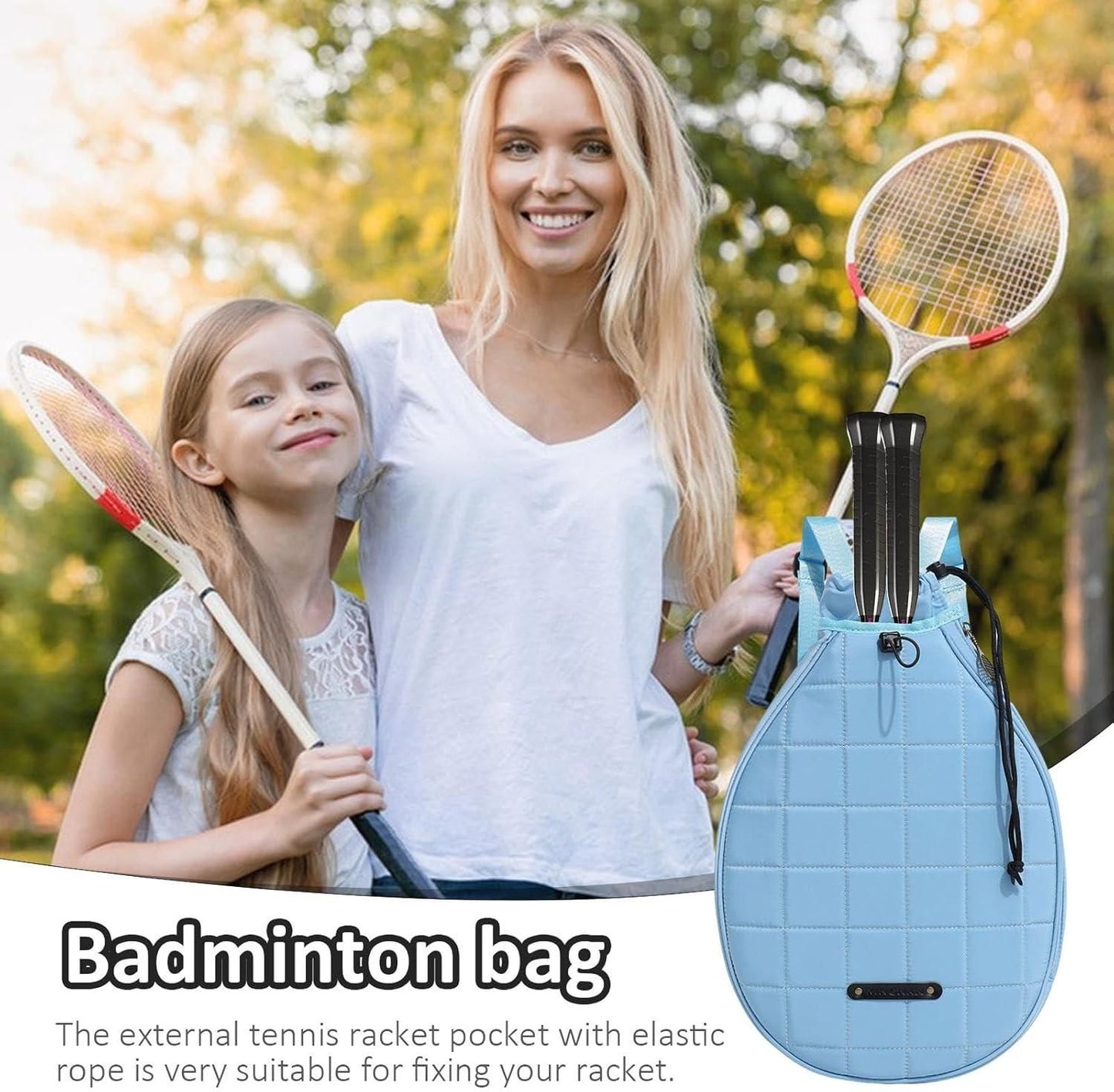 Tennis Racket Backpack Single Shoulder Badminton Bag Multi-Functional Paddle and Ball Bag V1308-DSZKI-524